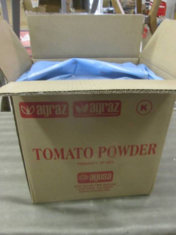 lot 320 image: 55 lb Box Agraz Tomato Powder...