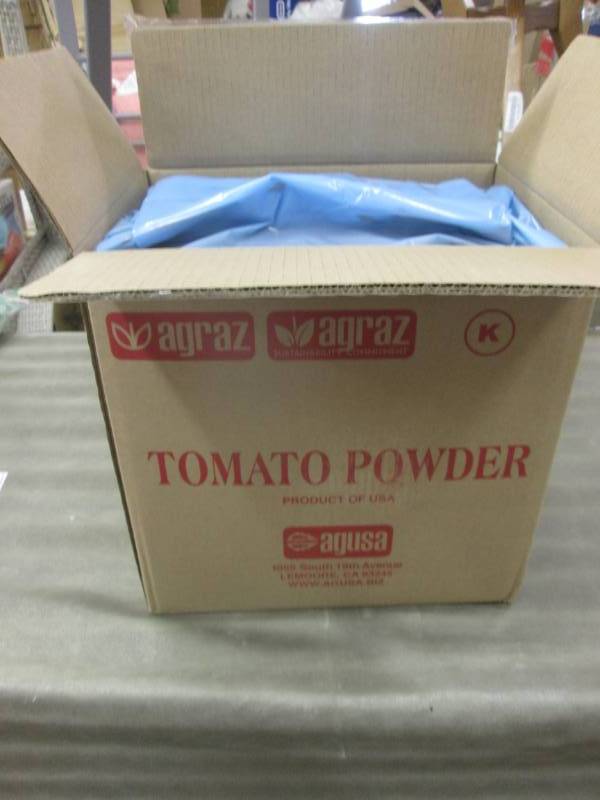 lot 321 image: 55 lb Box Agraz Tomato Powder...