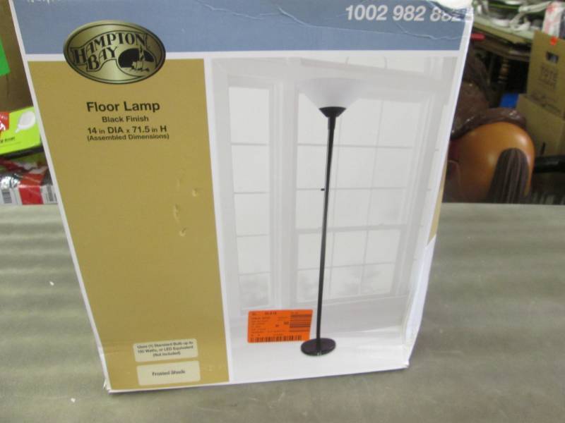 lot 110 image: Hampton Bay 71.5 in. Black Floor La...