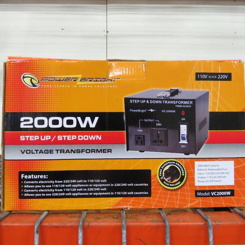 lot 10 image: Power Bright 2000-Watt Step UpDown Converter 110120-Volt - 220240-Volt Voltage Transformer