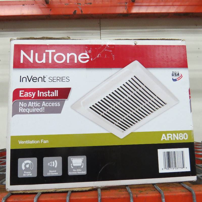 lot 15 image: NuTone InVent Series 80 CFM WallCeiling Installation Bathroom Exhaust Fan