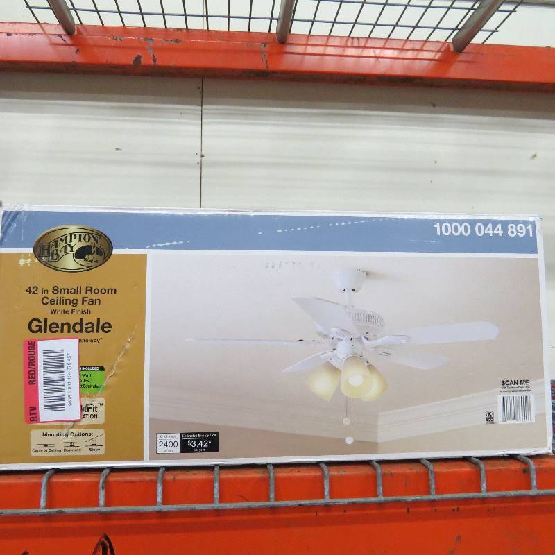 Hampton Bay Glendale 42 Inch Led Indoor White Ceiling Fan