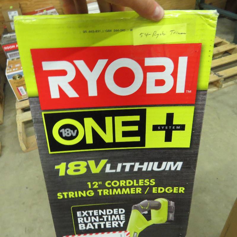 lot 54 image: Ryobi ONE 18v Cordless String TrimmerEdger wBattery and Charger