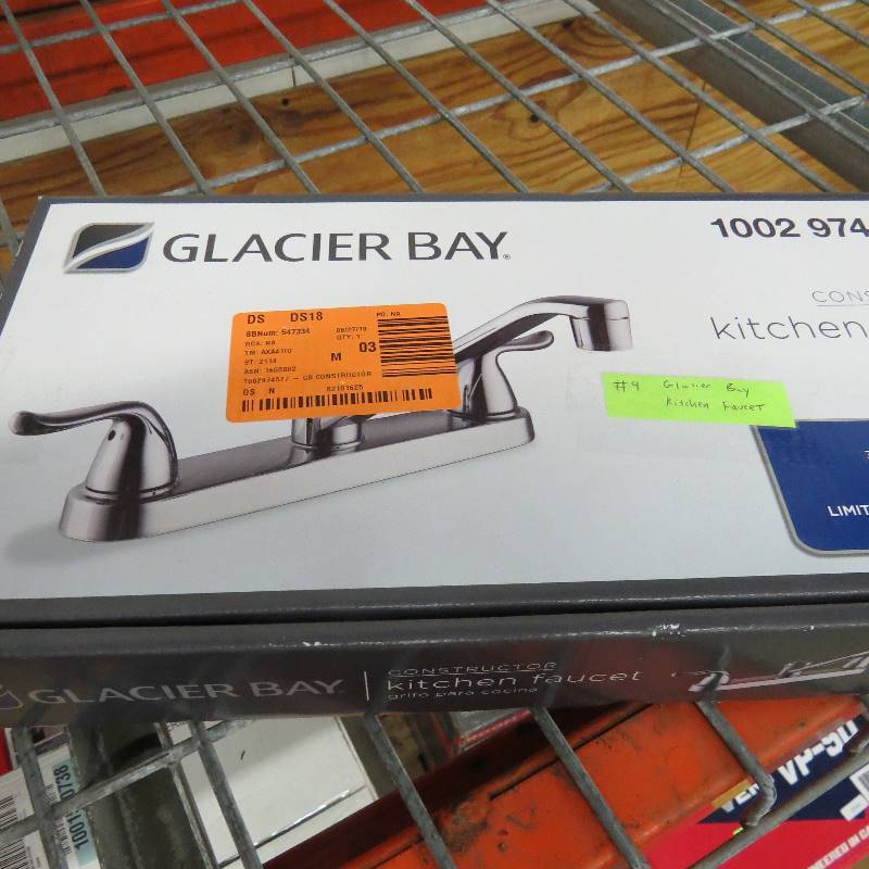 lot 9 image: Glacier Bay Constructor 2-Handle Standard Kitchen Faucet in Chrome