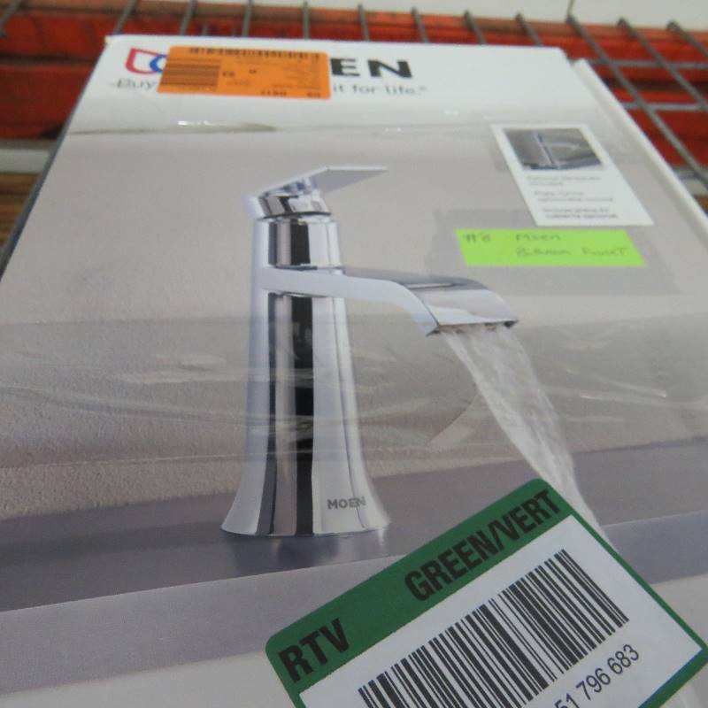 lot 8 image: Moen Genta Single Hole Single-Handle Bathroom Faucet in Chrome