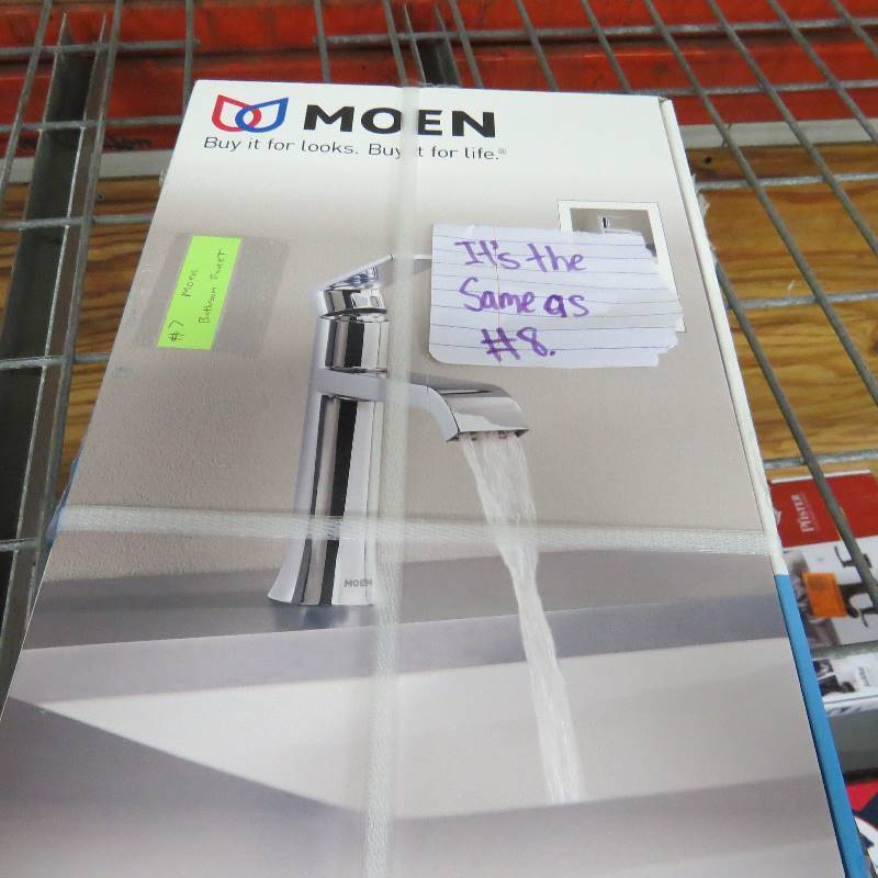 lot 7 image: Moen Genta Single Hole Single-Handle Bathroom Faucet in Chrome