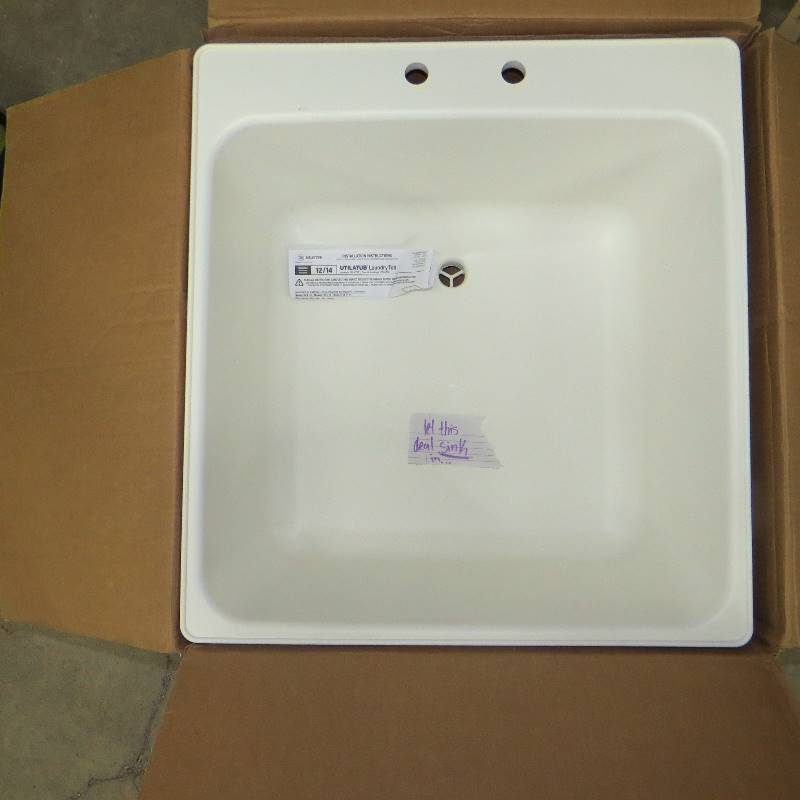 lot 17 image: Mustee Utilitub 23 in. x 25 in. Polypropylene Floor Mount Laundry Tub