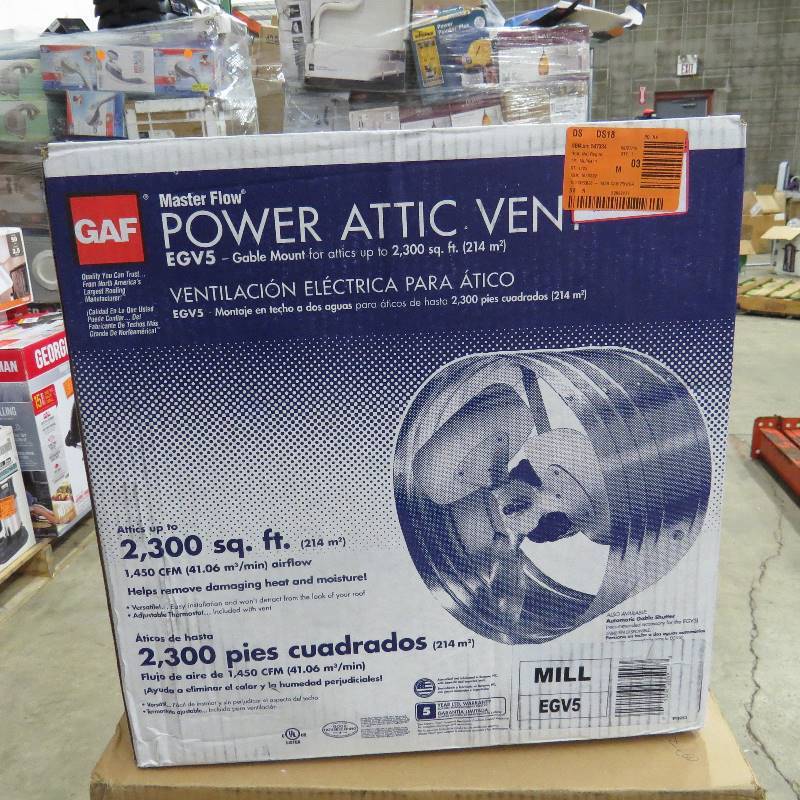 lot 48 image: Master Flow 1450 CFM Power Gable Mount Attic Fan