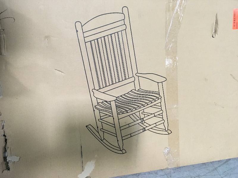 lot 2 image: Hampton Bay Glossy White Wood Outdoor Rocking Chair not used