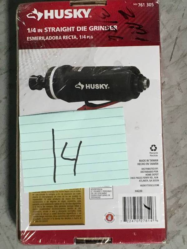 lot 14 image: Husky 14 in Straight Die Grinder new