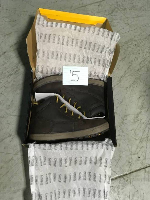 lot 15 image: DEWALT DXWP84360-BCH-13 Helix Mens Leather Steel Toe 6 Work Boot - Brown Crazy Horse size 11 not used