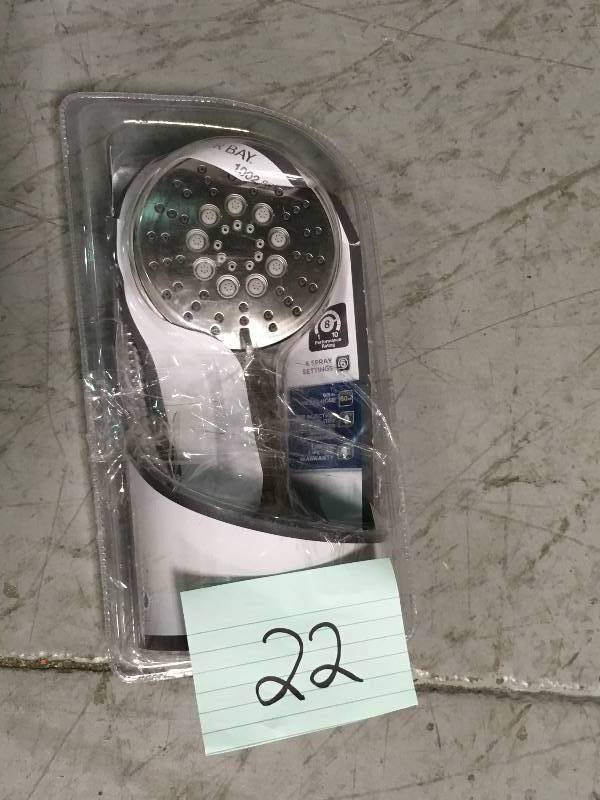 lot 22 image: Glacier Bay Modern 6-Spray Handheld Showerhead Kit with Pause Feature in Brushed Nickel in good condition