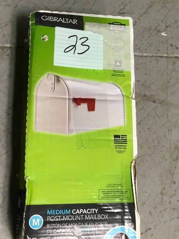 lot 23 image: Gibraltar Medium Capacity Post Mount Mailbox