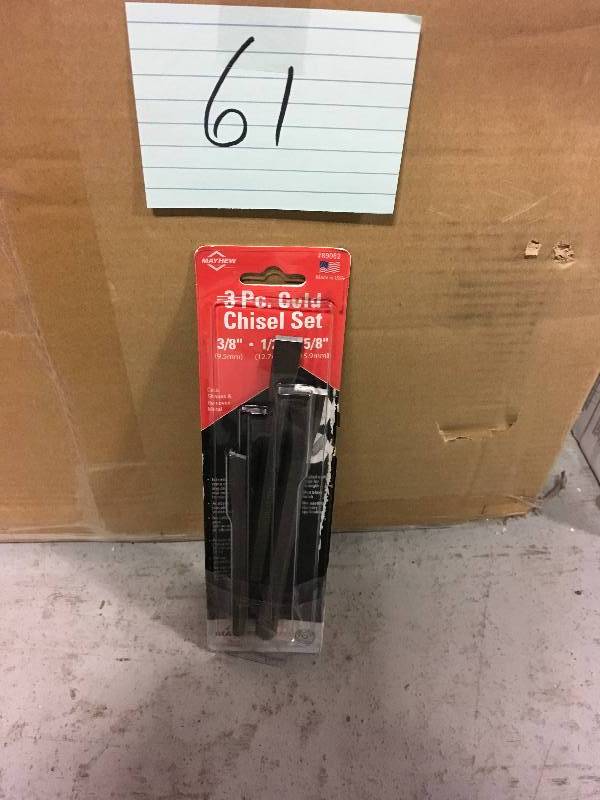 lot 61 image: Mayhew 3 PC Cold Chisel Set not used