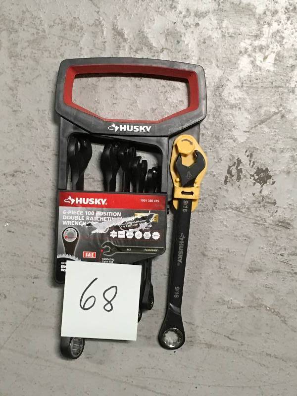 lot 68 image: Husky 6 PC Double Ratcheting Wrench in good condition
