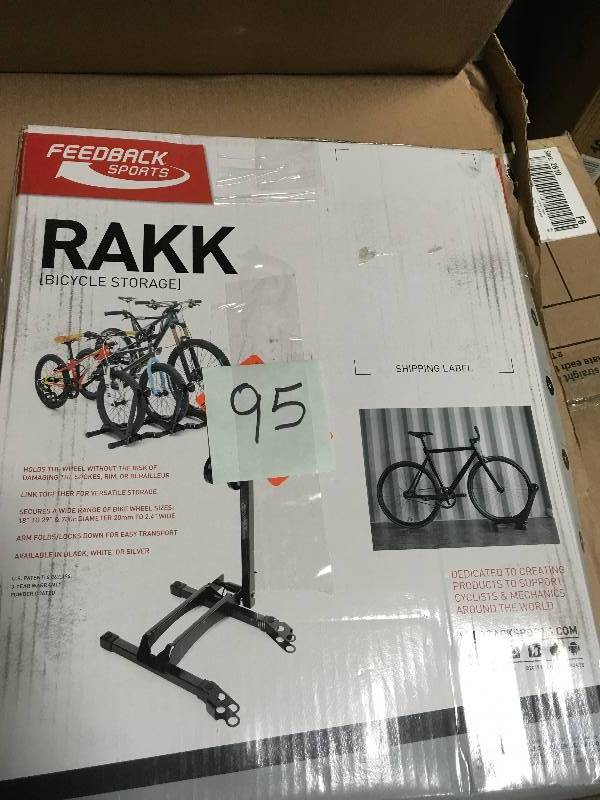 lot 95 image: Feedback Sports RAKK Black Bicycle Storage Stand