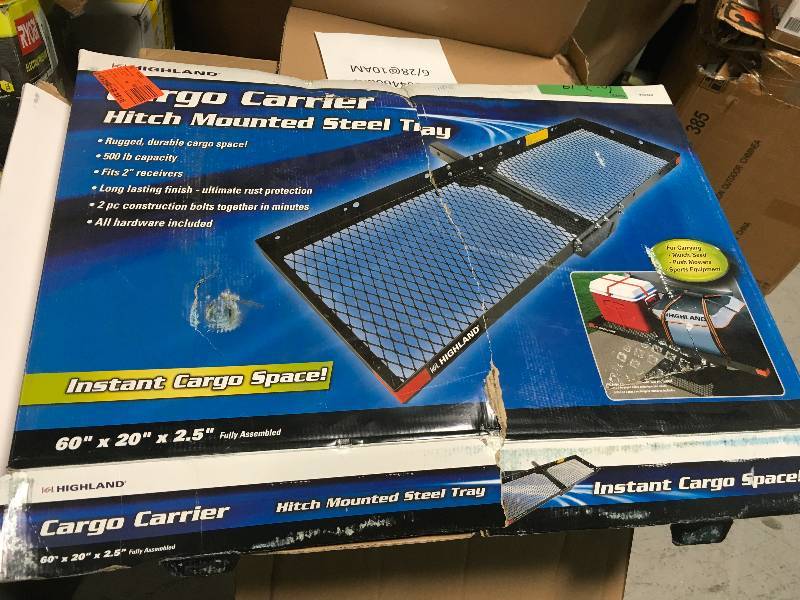 lot 99 image: Cargo Carrier Hitch Mounted Steel Tray not used