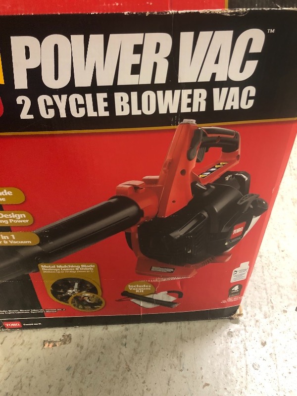 lot 107 image: Toro 150 MPH 460 CFM 25.4cc 2-Cycle Handheld Gas Leaf Blower Vacuum not used