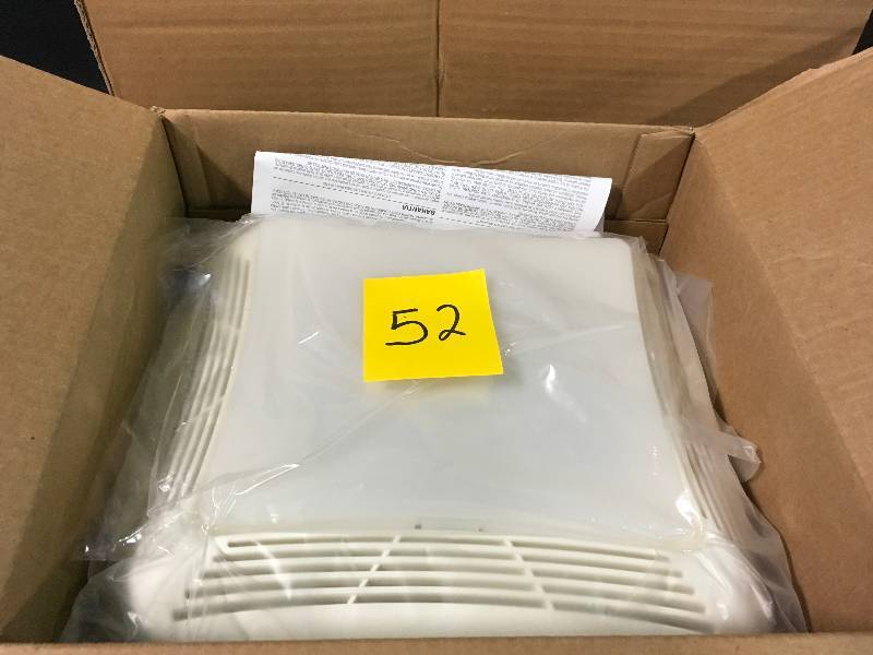 lot 52 image: NuTone 50 CFM Ceiling Bathroom Exhaust Fan with Light 763N in good condition