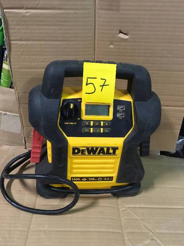 lot 57 image: Dewalt jump starter and digital compressor in good condition