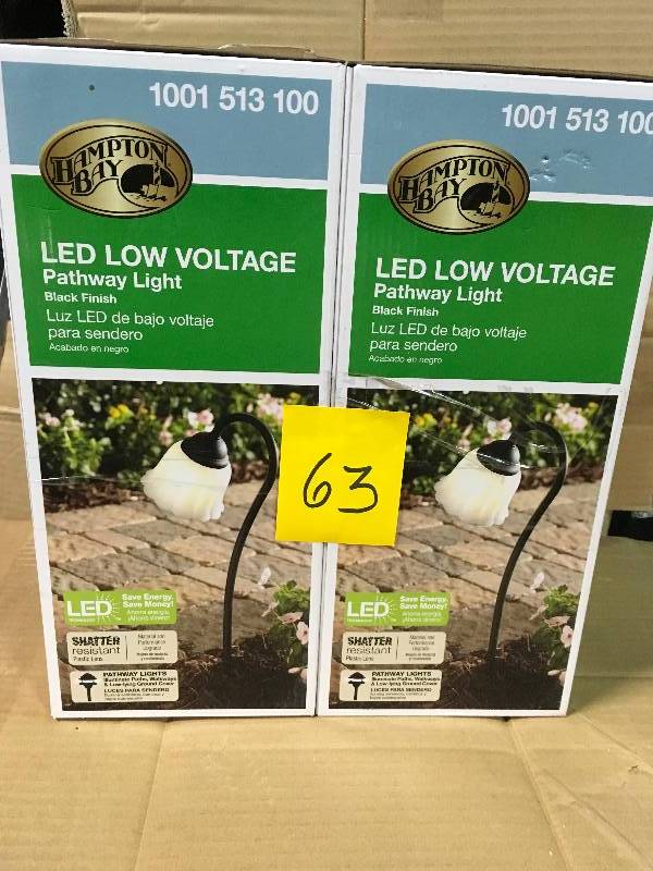 lot 63 image: Lot of 2 Hampton Bay LED Low Voltage Pathway Light not used