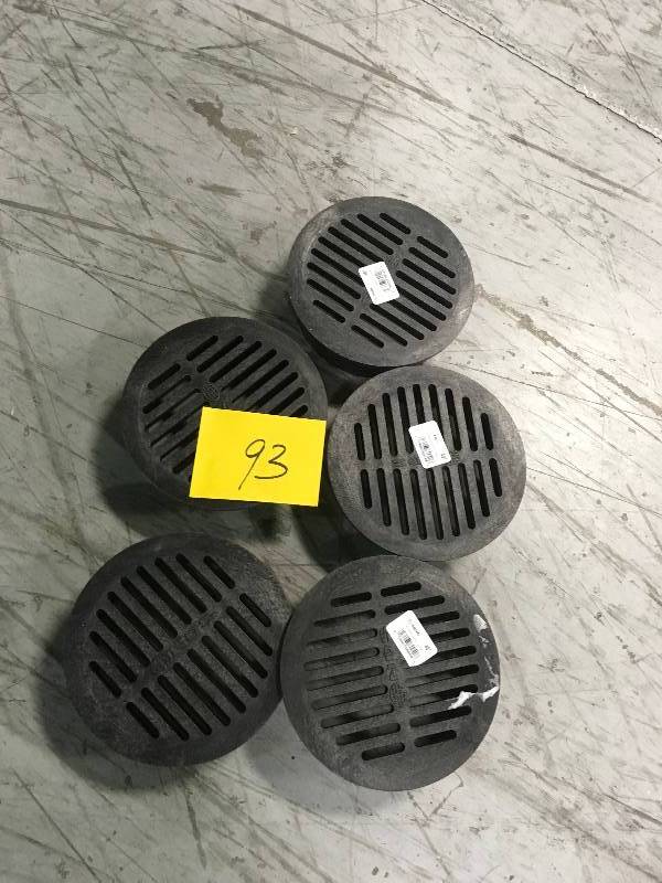 lot 93 image: Lot of 5  Grate Round 6 Black by NDS not used