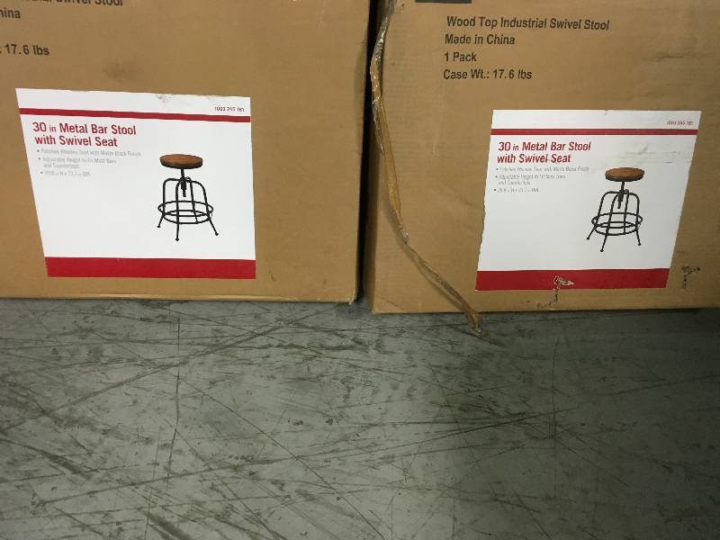 lot 97 image: Lot of 2 Wood Top Swivel Chairs not used