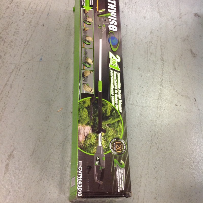 lot 106 image: Earthwise 2 in 1 18 in. 4.5 Amp Electric Multi-Tool PoleHedge Trimmer in good conditions