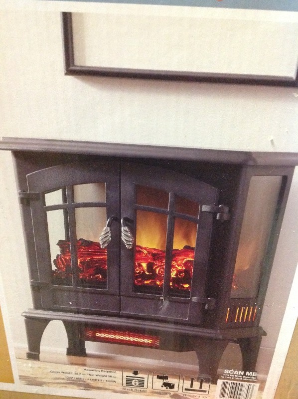 lot 110 image: Hampton Bay Infrared Electric Stove Space Heater - Matte Black in good conditions
