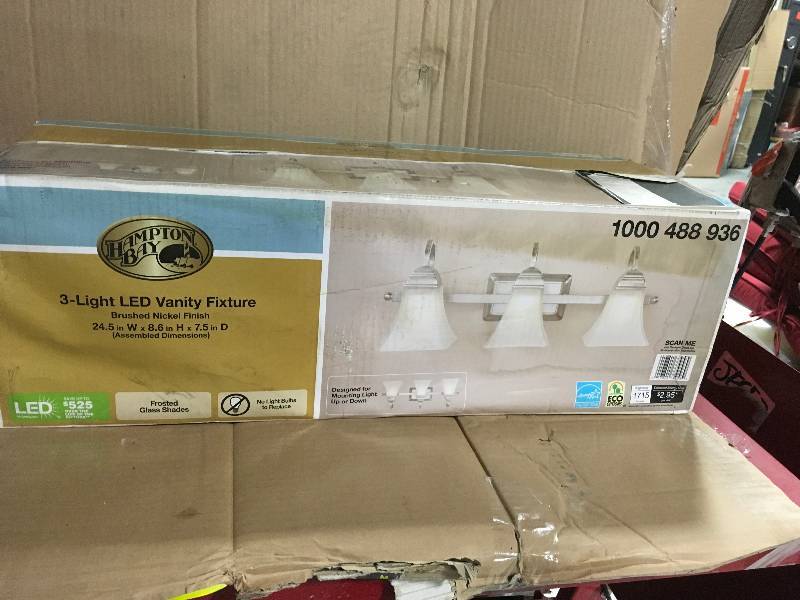 lot 15 image: Hampton Bay 3 light LED Vanity fixture new
