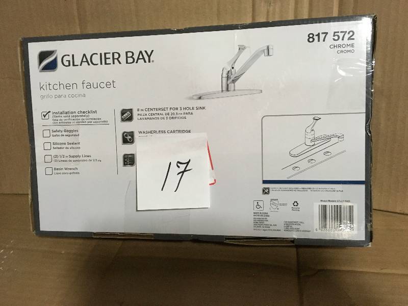 lot 17 image: Glacier Bay Kitchen Single-Handle Kitchen Faucet in Polished Chrome not used