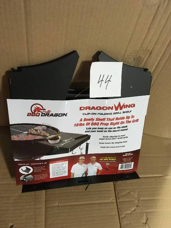 lot 44 image: BBQ Dragon Steel Grill Side Table 1-916 in. H x 13-18 in. W x 13-316 in. D 22 not used