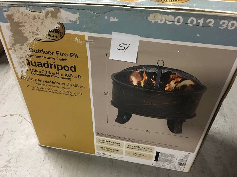 lot 51 image: Quadripod 26 in. Round Fire Pit not used