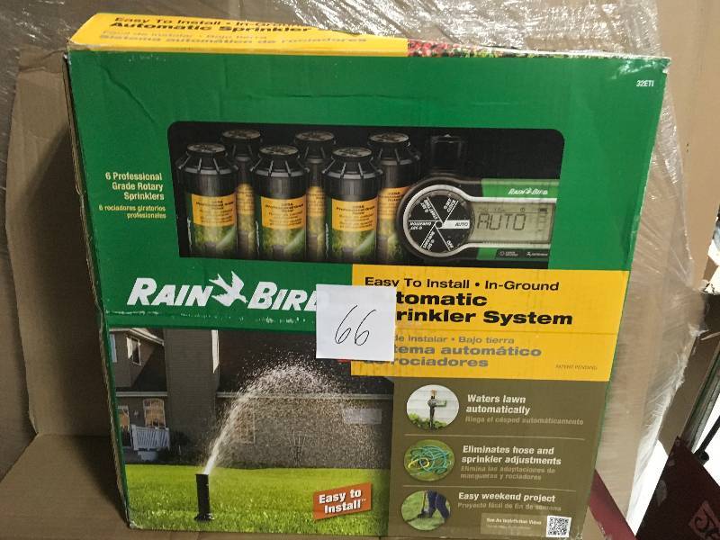 lot 66 image: Rain Bird 32ETI Underground Irrigation Automatic Sprinkler System Kit not used