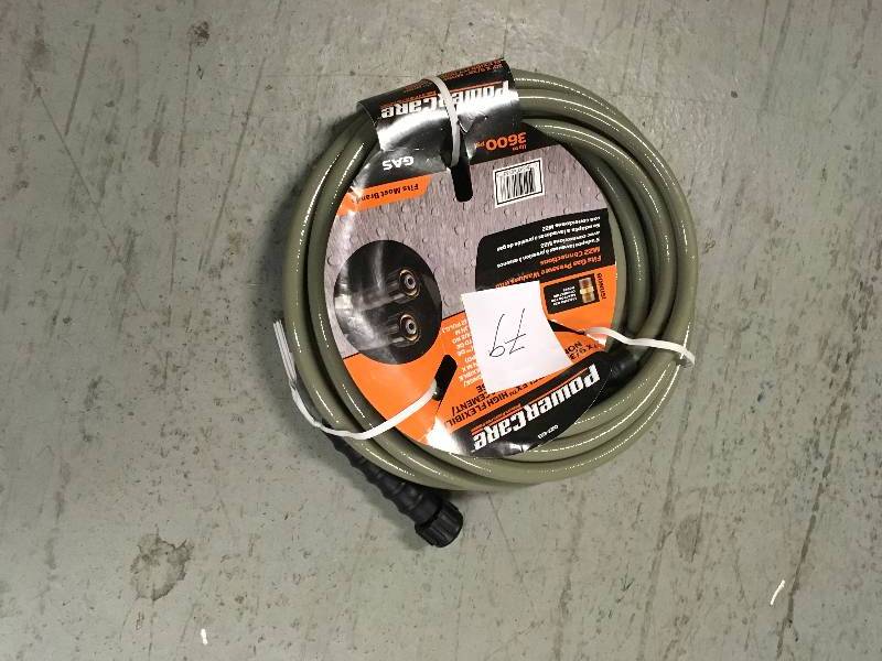lot 79 image: Power Care 3,600 psi 932 in. x 30 ft. ReplacementExtension Hose with Adapter for Gas Pressure Washer not used