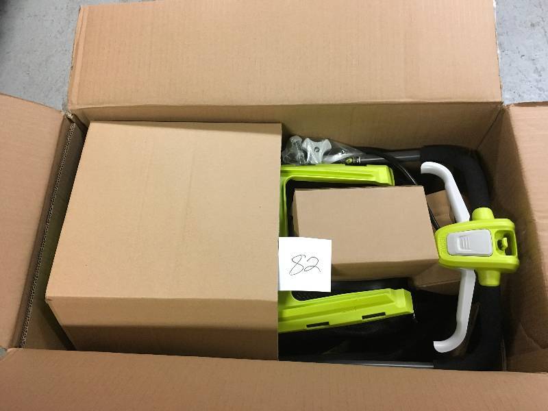 lot 82 image: Ryobi 13 in. ONE 18-Volt Lithium-Ion Cordless Battery Walk Behind Push Lawn Mower with 4.0 Ah BatteryCharger Included in good condition