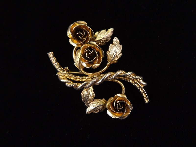 NEW .925 Sterling Silver Rose Vermeil Brooch