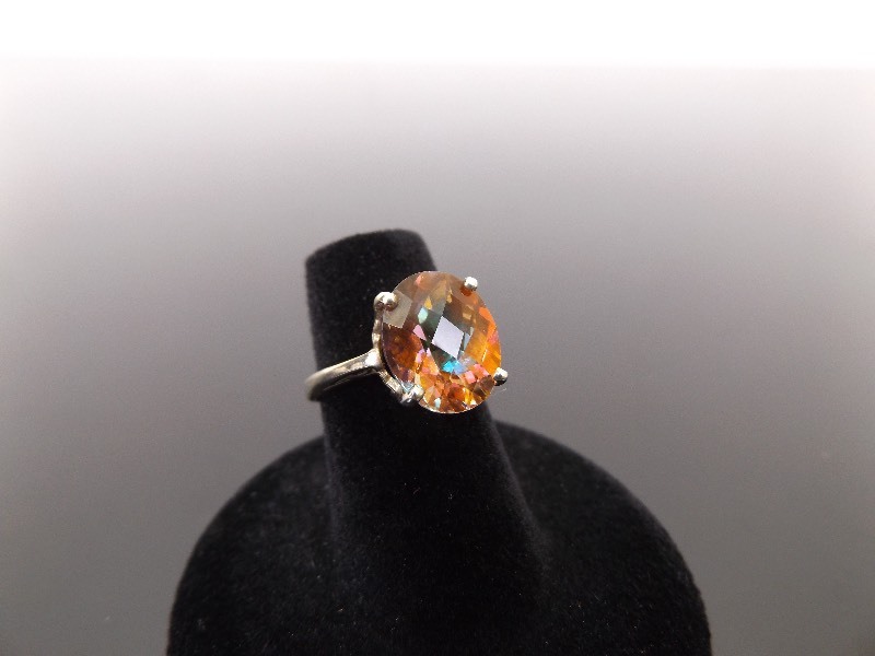 .925 Sterling Silver Mystic Quartz Ring Size 5