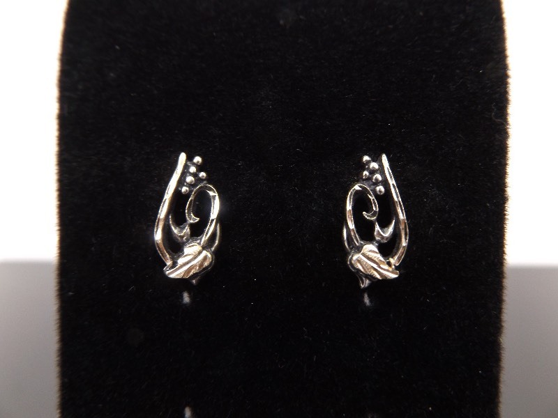 10k Black Hills Gold Overlay .925 Sterling Silver Leaf Earrings