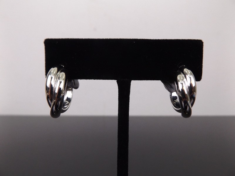 .925 Sterling Silver Hoop Hook Clasp Earrings