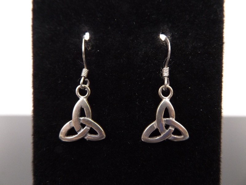 .925 Sterling Silver Celtic Knot Hook Earrings