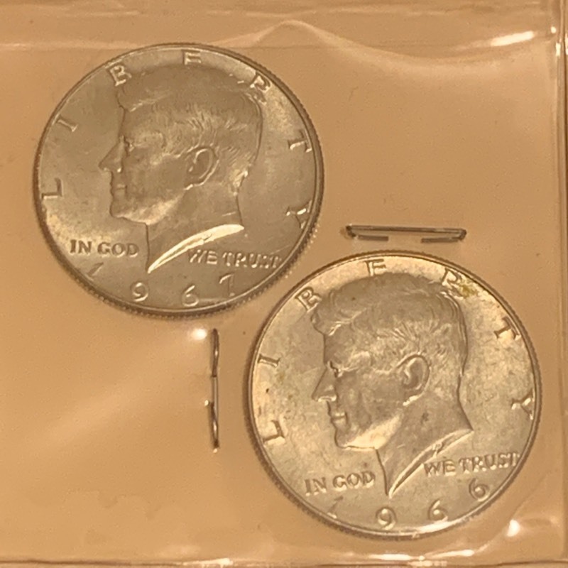 (2) Kennedy Silver Half Dollars