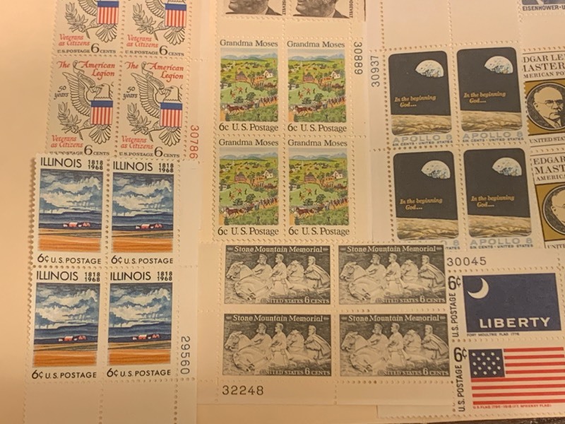 (15) Different U.S. Stamp Mint Plate Blocks