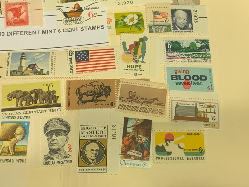 (40) Different Mint 6-Cent Stamps