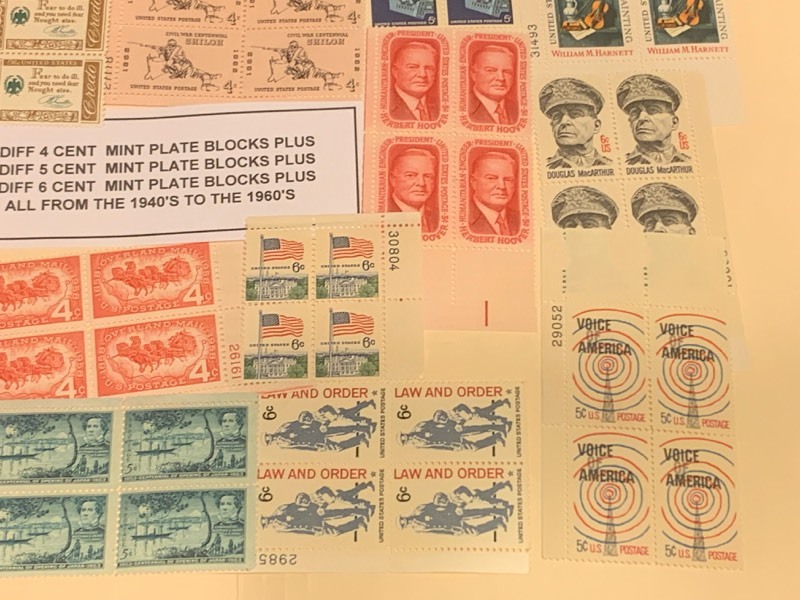 (18) Different Mint Plate Blocks Plus