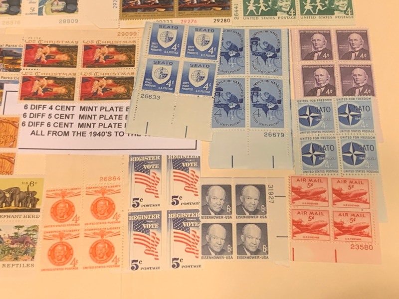 (18) Different Mint Plate Blocks Plus
