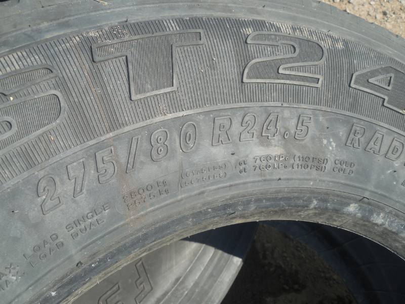 lot 54 image: LOT OF 2 SEMI TRUCK TIRES --24.5