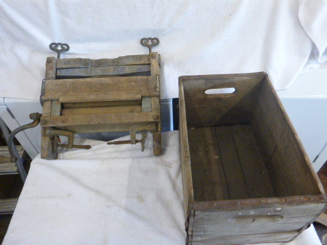 Vintage Wringer and Crate