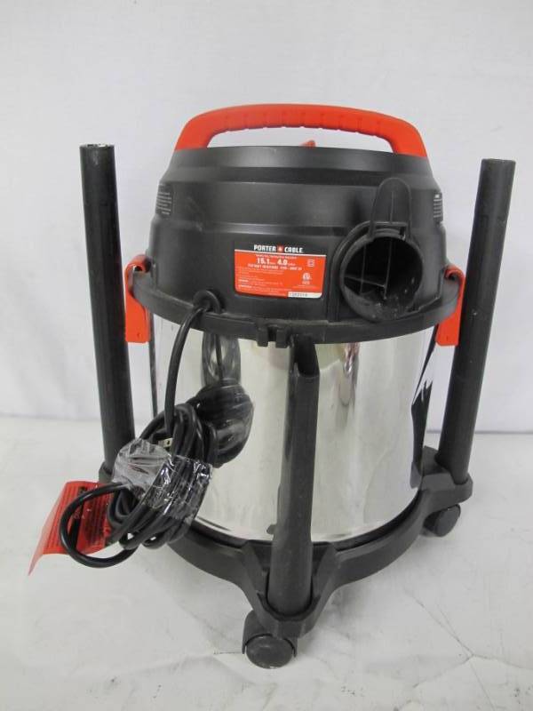lot 1 image: Porter-Cable WetDry Vacuum PCX18301-4B 4 Gallon 4Hp