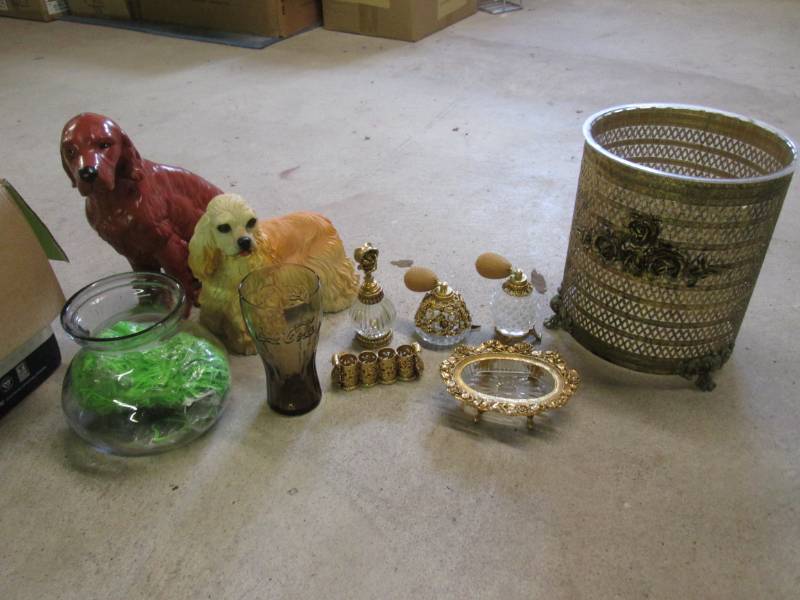 lot 9 image: 2 Dog Figures and Other Decor See P...